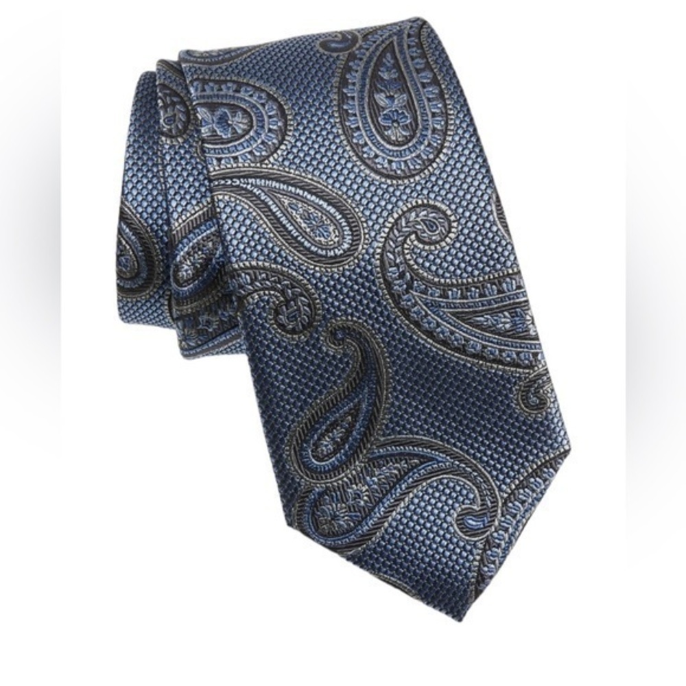 Nordstrom Blue Paisley Silk Tie